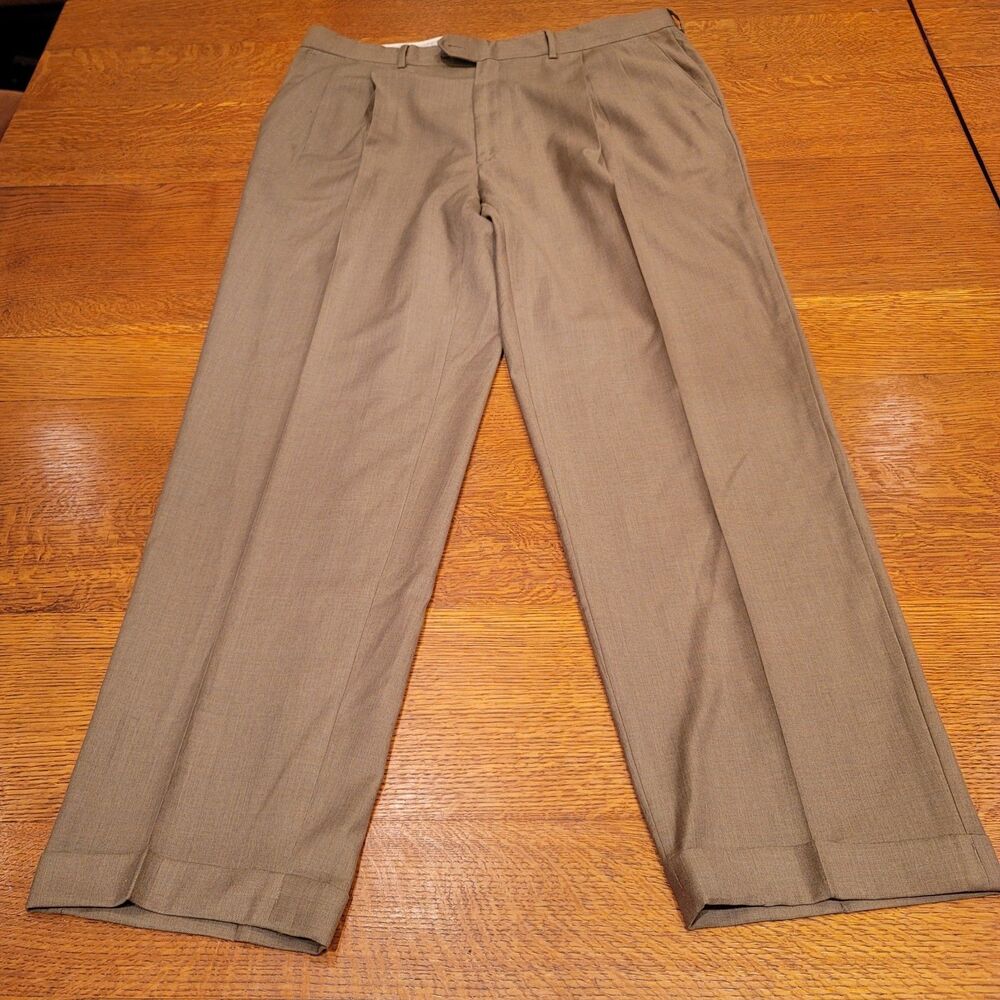 Santorelli Mens Pants 100% Wool Pleated Cuffed Made In Italy Size 40 Como 2